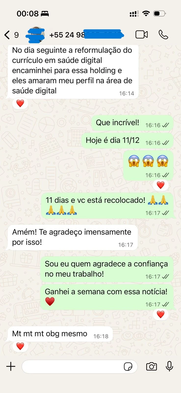 Resultado - Recolocação conquistada